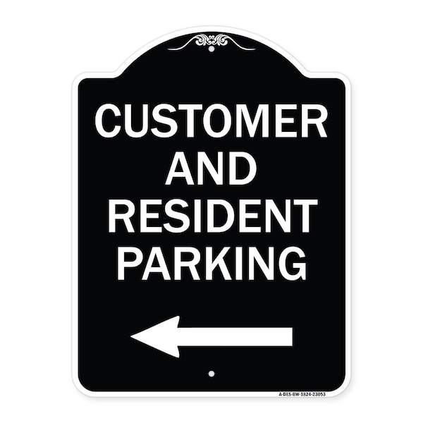 Signmission Reserved Parking Customer and Visitor Parking Heavy-Gauge Aluminum Sign, 24" x 18", BW-1824-23053 A-DES-BW-1824-23053 - main